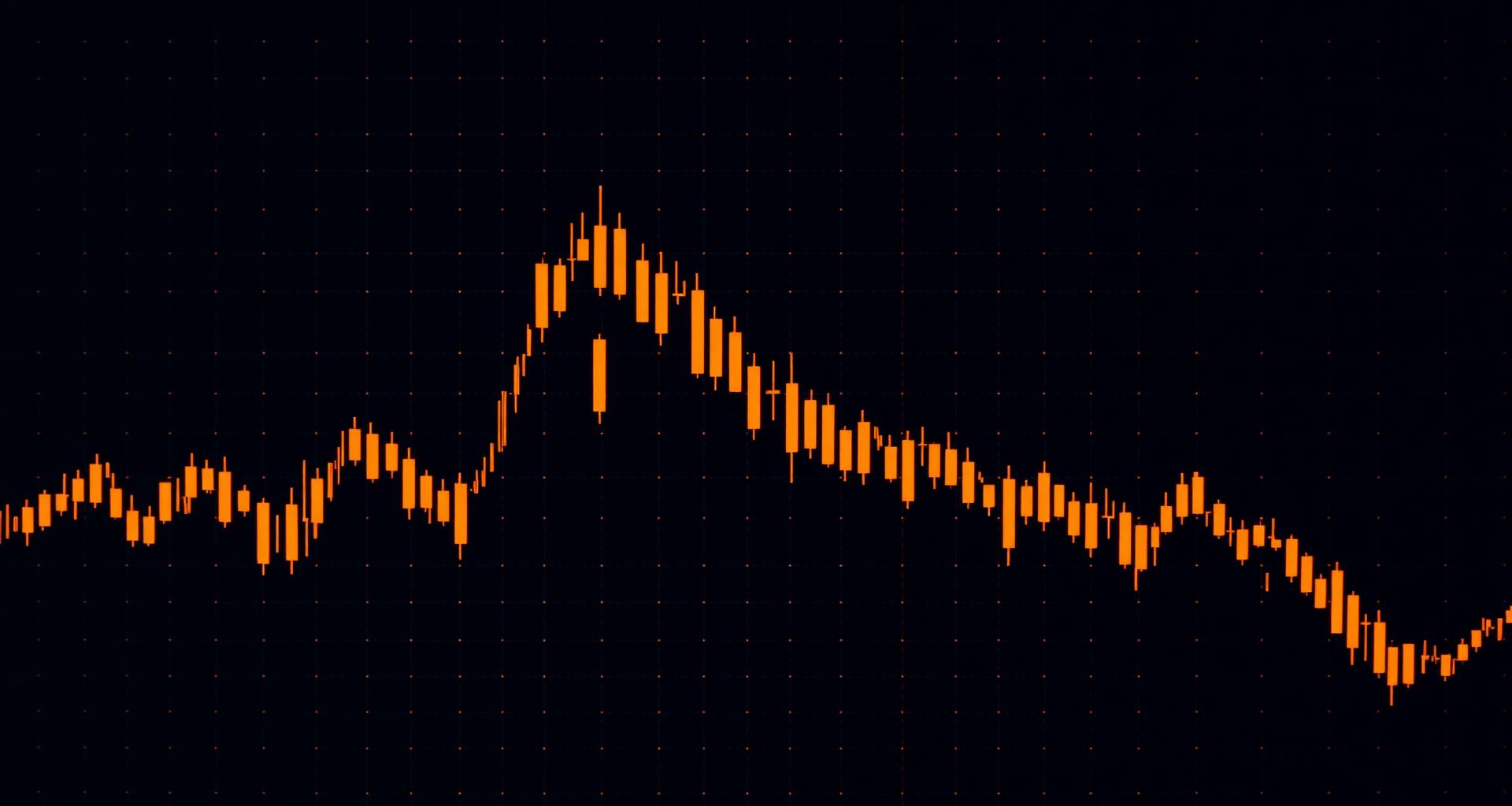 Market candlestick chart on dark terminal